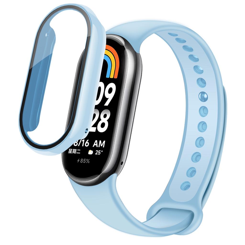 PC Case+Tempered Glass For Xiaomi Mi Band 8 Cover Shockproof Full Hard Screen Protector correa For Xiaomi Mi Band8 Accessories