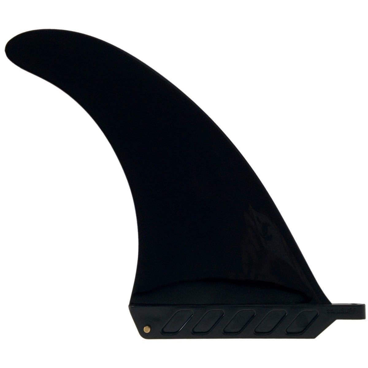 

saruSURF 8 Center Fin for Longboards, SUPs, and AirSUPs, 20cm Hard Flex, US Box, Screwless (Black)