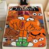 Darwin Watterson Printed Flannel Blanket, soft throw for bedroom sofa, washable, fan merchandise, great gift.