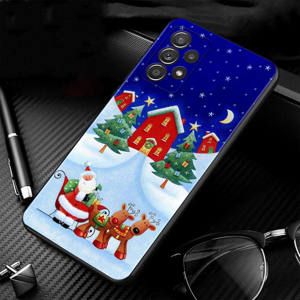 

Чехол для телефона Samsung A52s A73 A72 A53 A33 A32 A22 A13 A02s A21s A12 A31 A91 A51 A71 A41 A23 A11 Capa Рождественский снеговик олень Samsung A02s
