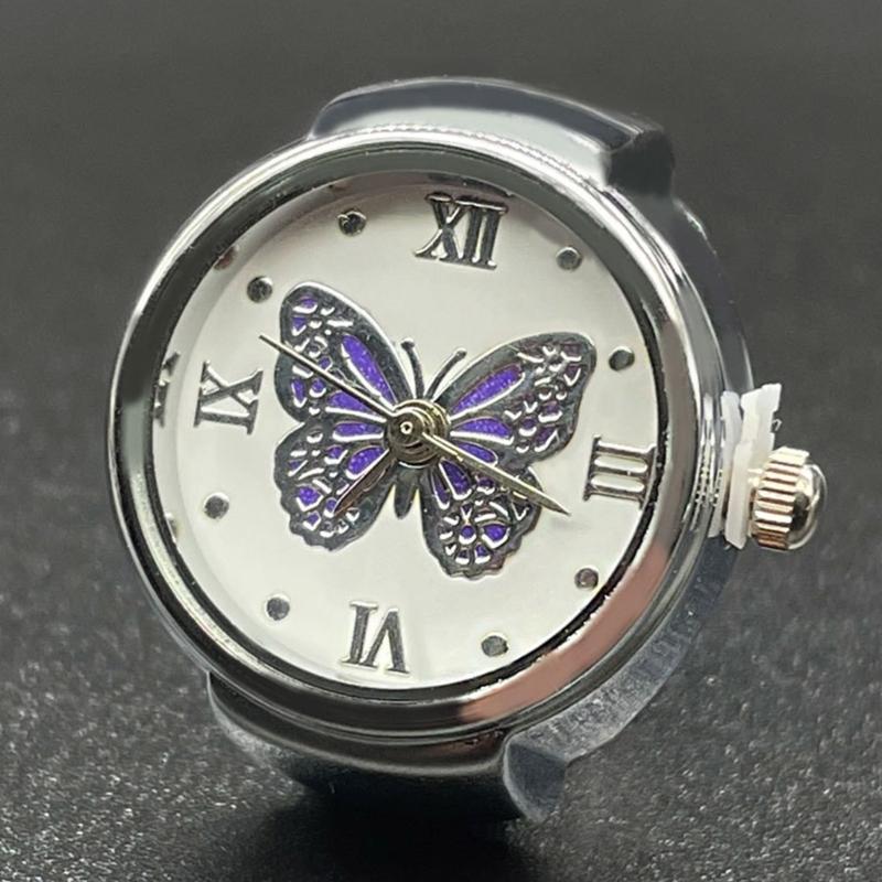 Montre Anneau pour Femmes et Hommes Montre Analogique à Quartz Cadran à Chiffres Romains Bracelet