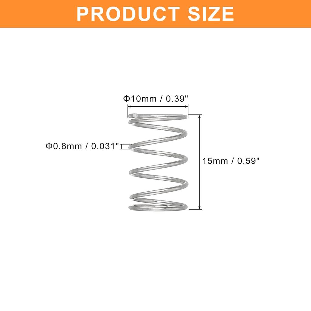 uxcell Spring Compression Spring Coil Spring Wire Diameter 0.03 Inch (0.8 Mm) Outer Diameter