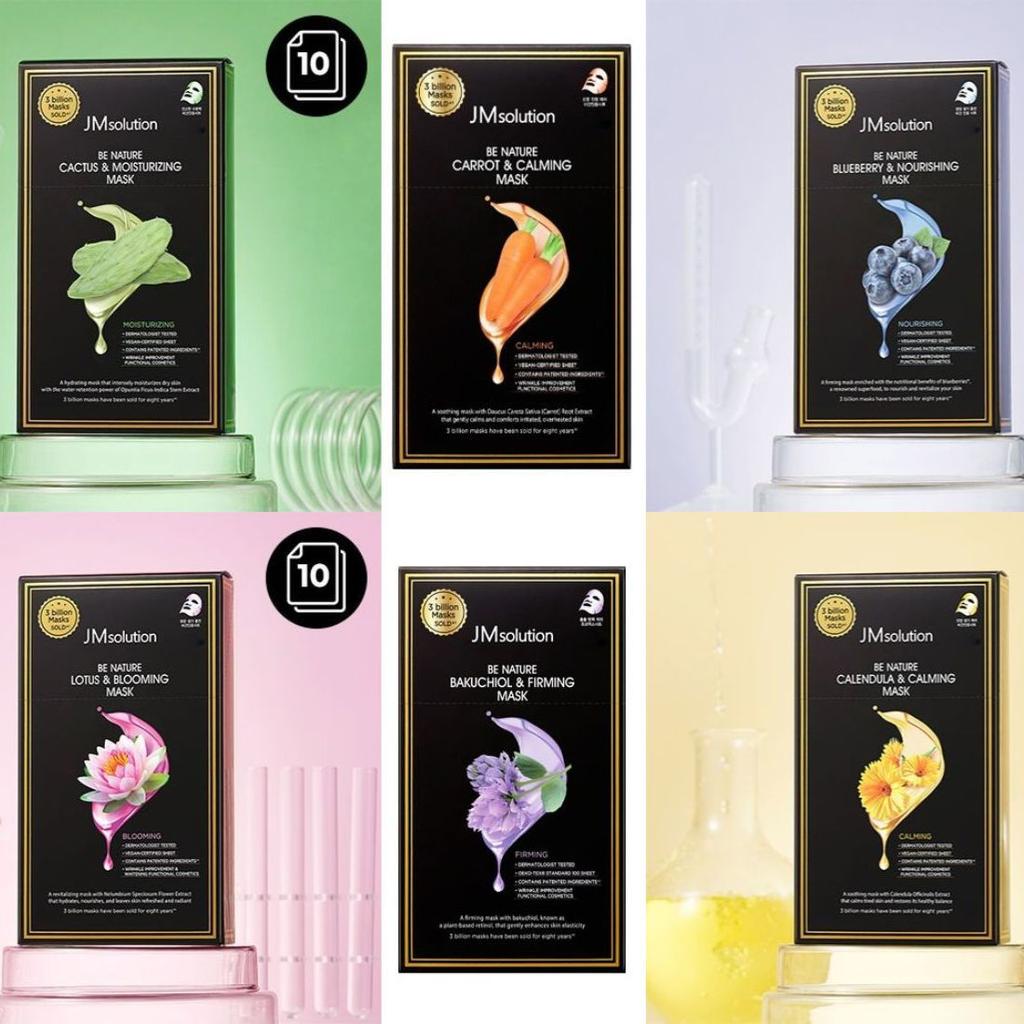 JMsolution BE NATURE Carrot&Calming/Cactus&Moisturizing/Blueberry&Nourishing/Lotus&Blooming/Bakuchiol&Firming/Calendula&Calming