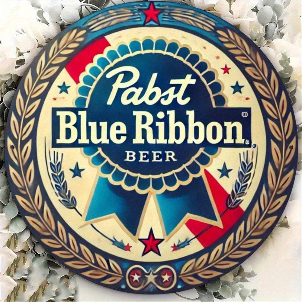 

Vintage Pabst Blue Ribbon Beer Metal Tin Sign 8x12 Inch Retro Man Cave Bar Wall Decor 20x20