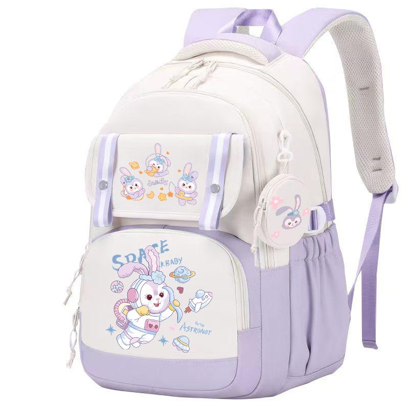 Campus Versatile Student School Bag Sweet Small Fresh Printed Backpack Macaron Color
