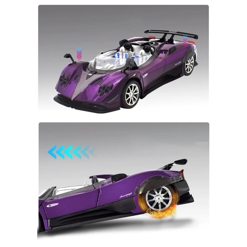 1/24 Pagani Zonda HP Barchetta Supercar Alloy Car Model Sound and Light Pull Back Children's Toy Collectibles Birthday Gift
