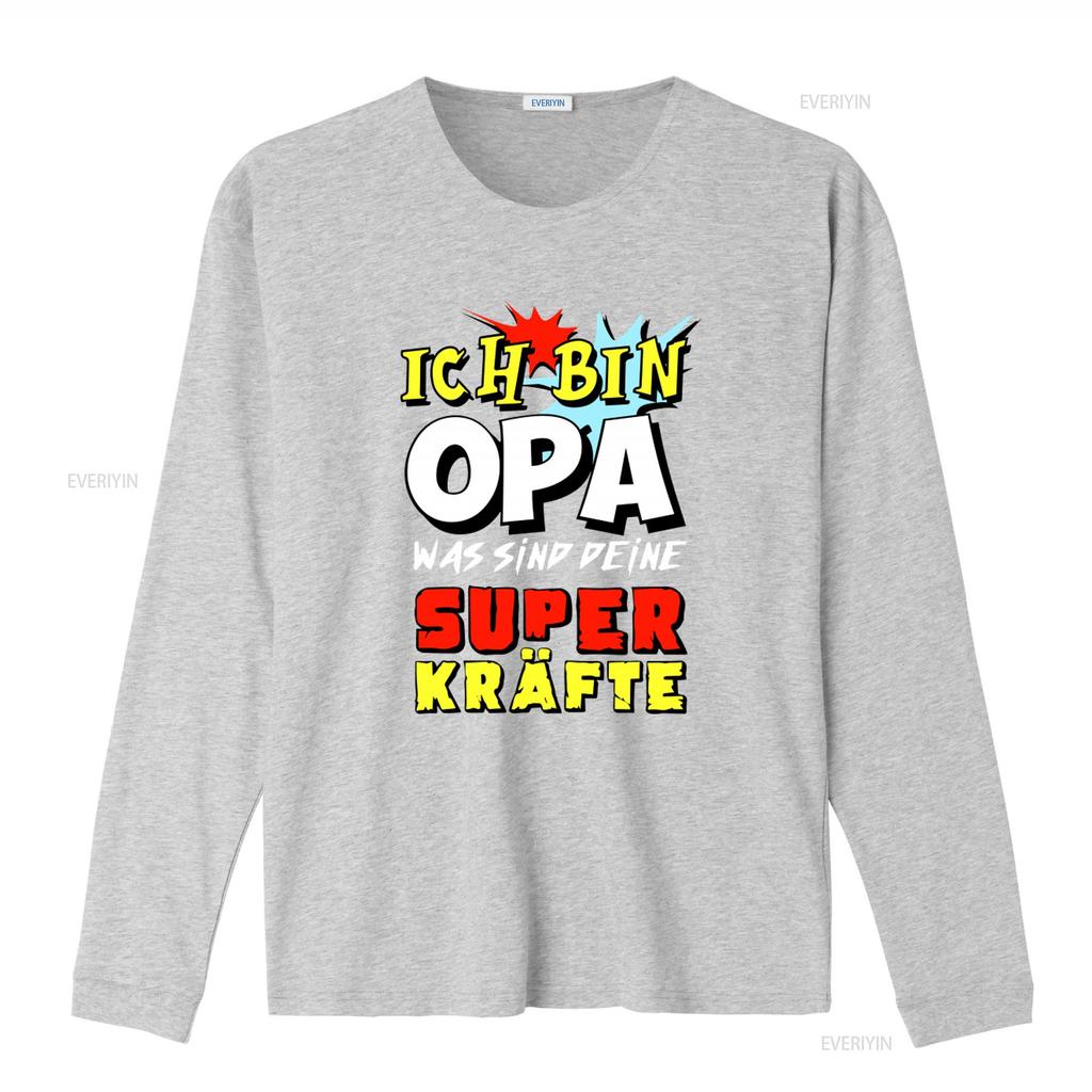 Ich Bin Opa Was Sind Deine Superkräfte Print Mens T Shirt Vintage Washed Streetwear Slightly Casual Stretched Homme Graphic