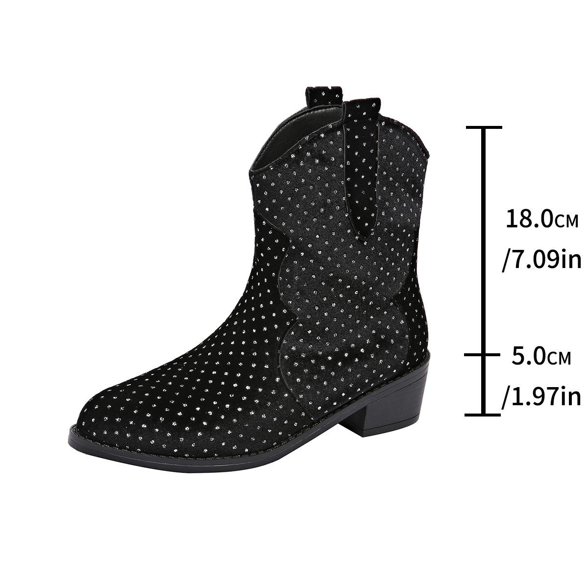 

Модные замшевые ботинки-сигареты средней высоты женские туфли 2024 года, осень, новые толстые каблуки, мягкая подошва, женские сапоги, мода 36 чёрный