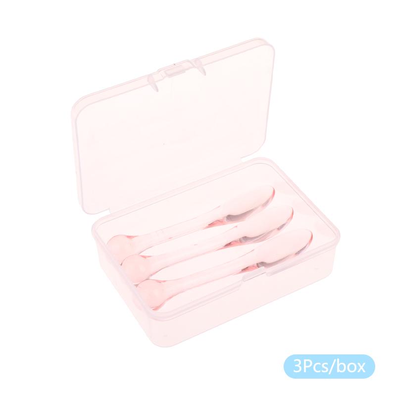 

1/3 шт. акриловые косметические лопаточки-скупы с коробкой, ложка для смешивания крема для лица, маски, глины, инструменты для красоты, впитывающий ролик, аппликатор для лица 3pcs розовый