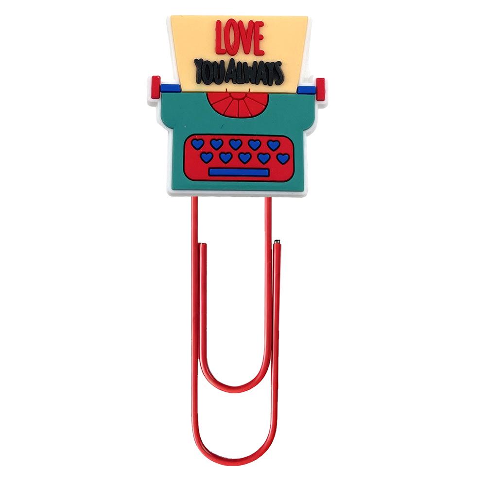 Valentine s Day Cute PVC Cartoon U-Shaped Paperclip Bookmark