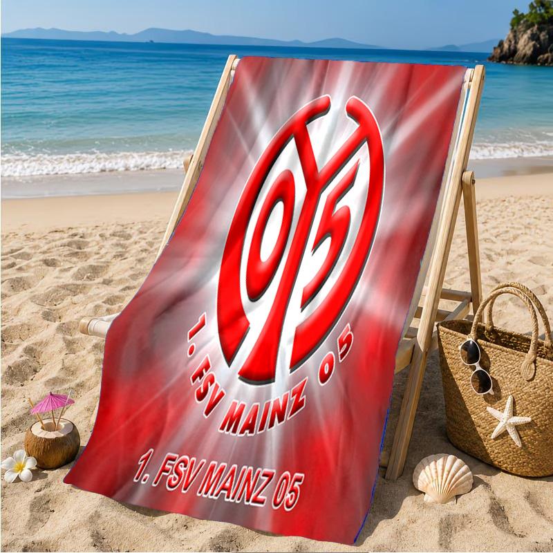 Mainz Football Crest Beach Towel Microfiber Beach Towel, Lightweight and Quick-Dry, for Summer Travel, Swimming Pool Fan Birthday Gift