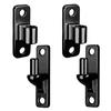 Two Piece Fence Gate Mount Set Black Hardware with Drilled Plates and Screws for Property Fence Repair, Garden Gate Use, and Yard Care