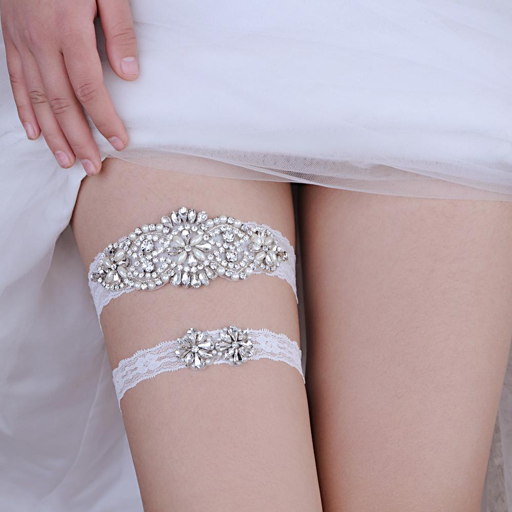 

Сексуальный комплект подвязок для девочек, белый кружевной свадебный комплект для женщин, серебряный пояс со стразами, черные свадебные подвязки для платья невесты S86