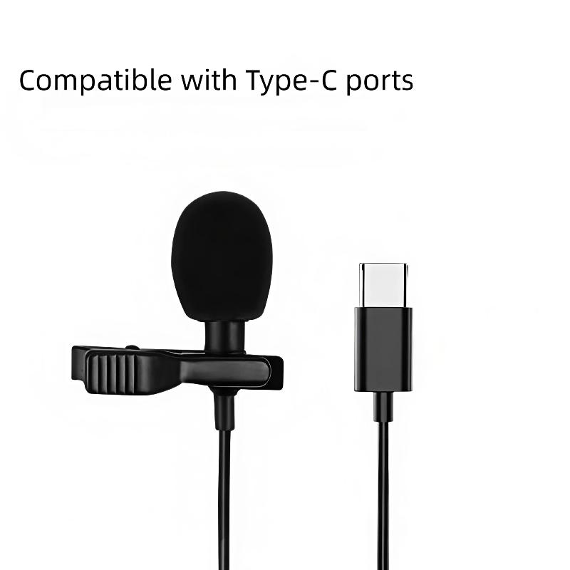 1.5M Mini Portable Lavalier Microphone Condenser Clip-On Lapel Mic Wired Usb 3.5Mm Type C Microphone For Laptop Pc Camera