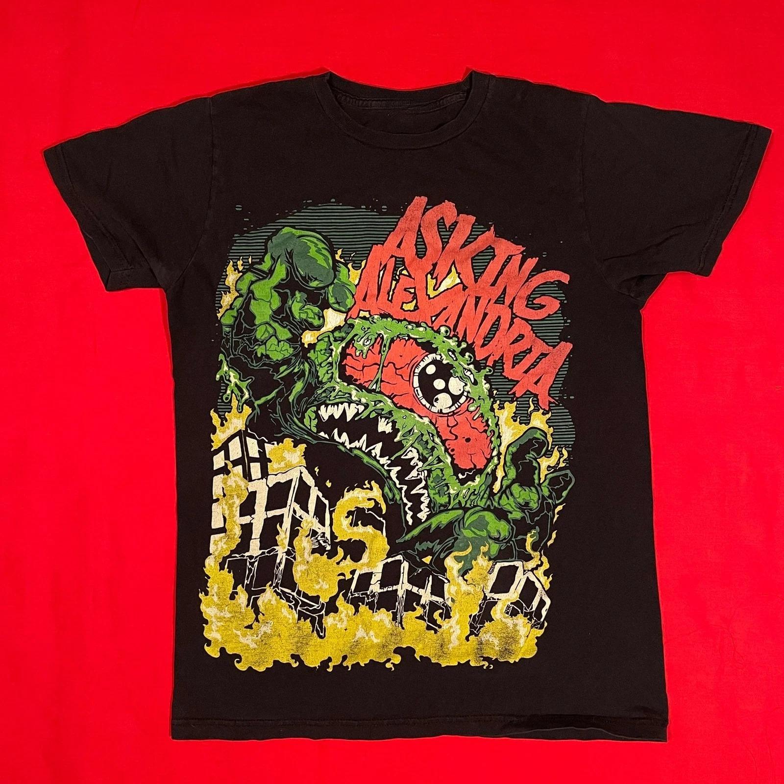 

Asking Alexandria Band Classic T Shirt Black Tee Unisex Reprint T-Shirt Short Sleeve Men Women Summer Crew Neck Cotton Tee 4XL
