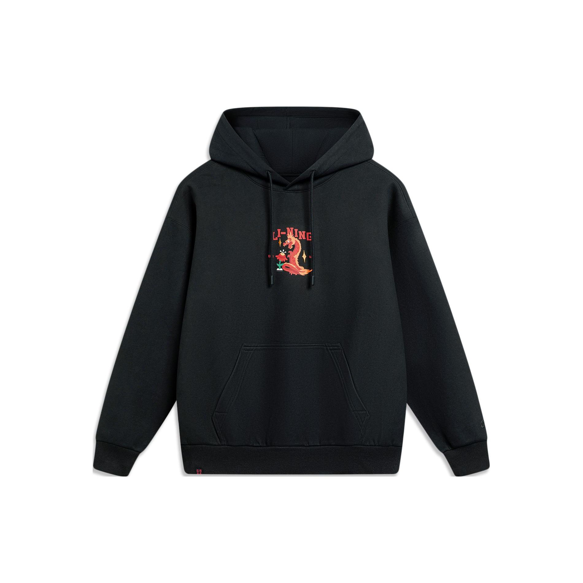 

Li-Ning Unisex Daily Wear Long Sleeve Hooded Sweatshirt White Black AWDU049-2 2XL