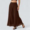 Women’s Loose Fit Chiffon Wide Leg Pants High Waist Long Flowing Trousers Casual Lightweight Comfortable Design