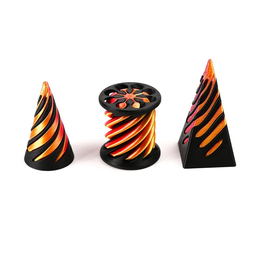 Kids 3D Printed Spiral Cone Fidgeting Toy Impossible Pyramid Passthrough Sculpture Antistress Anxiety Relieving Game Adults Toys
