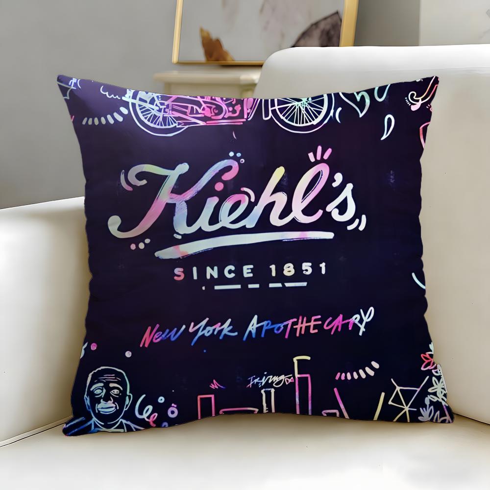 classic skincare brand Kiehl's Cushion Cover Soft & Easy-Wash Pillow Case – Versatile for Couch, Bed, Travel and Office