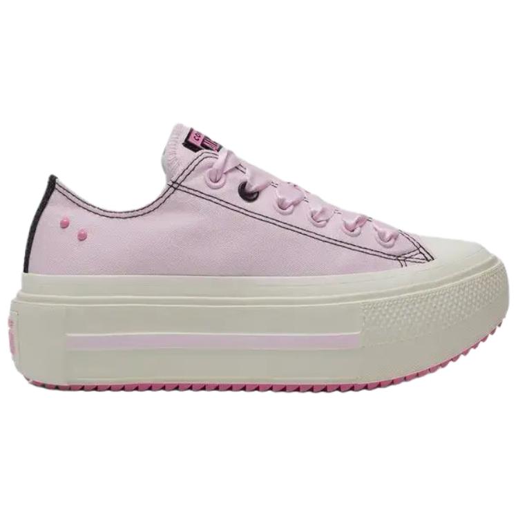 Converse Double Stack Low top Canvas Shoes Unisex Pink Black A19728C