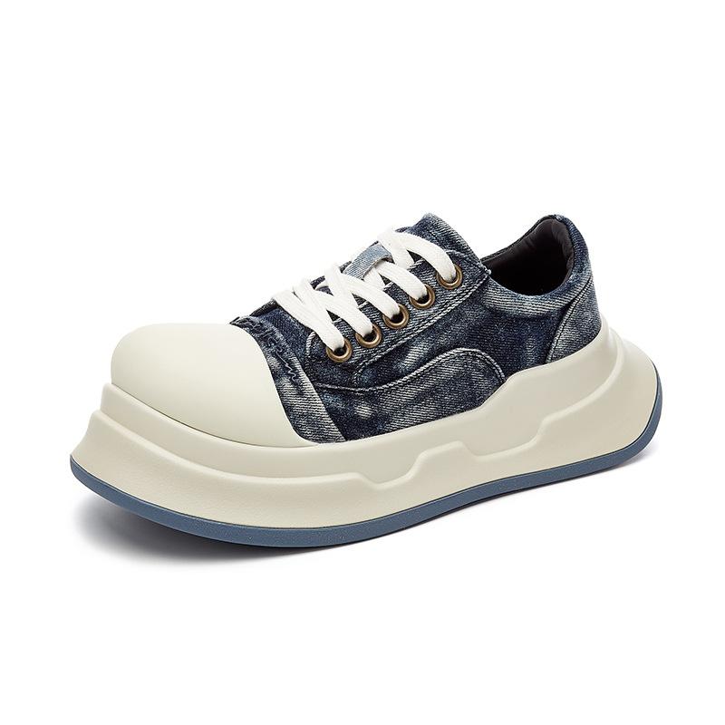 

Mickey ugly cute male and female couples 2025 spring new platform heightening sports and leisure big head shoes 35 джинсовый синий