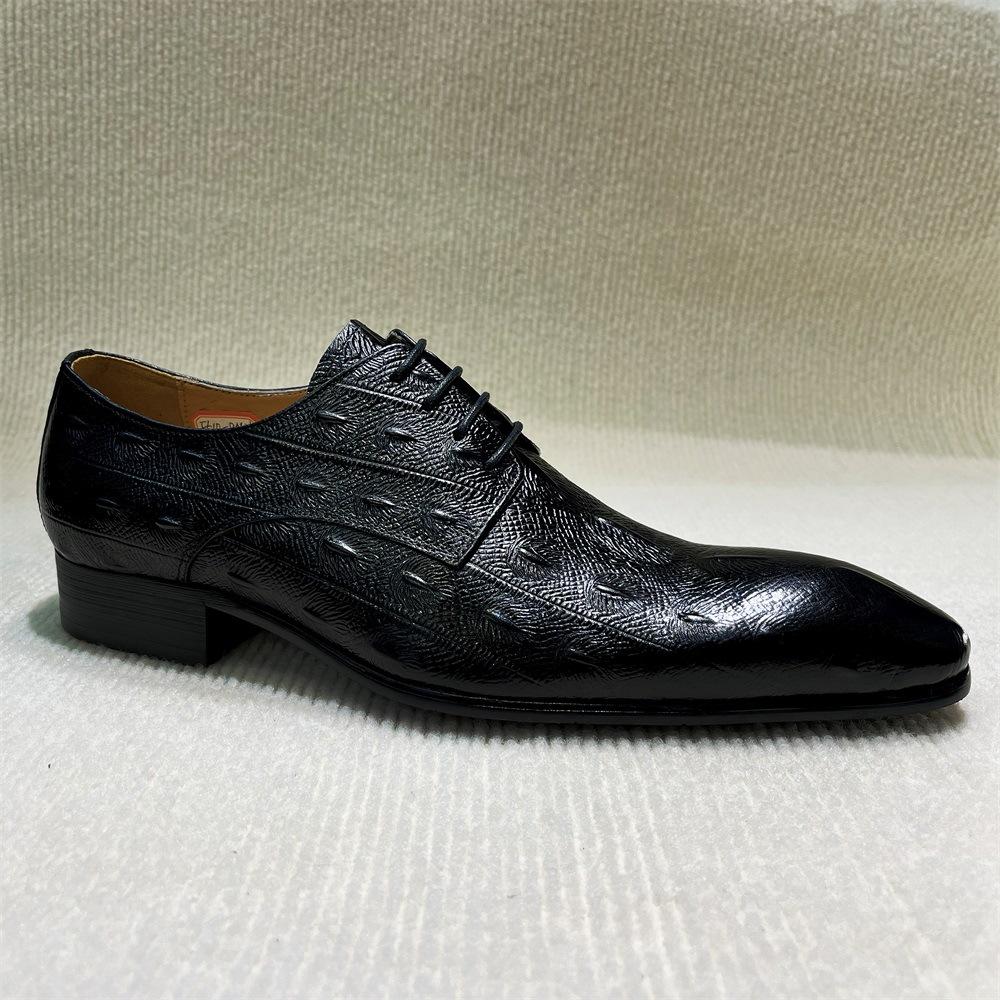 New Single Shoes Business Men'S Shoes Men'S Dress Pointed Derby Shoes Guangzhouhandmadeshoes