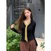 New Women's College Style Long Sleeve Color Block Lapel Top
