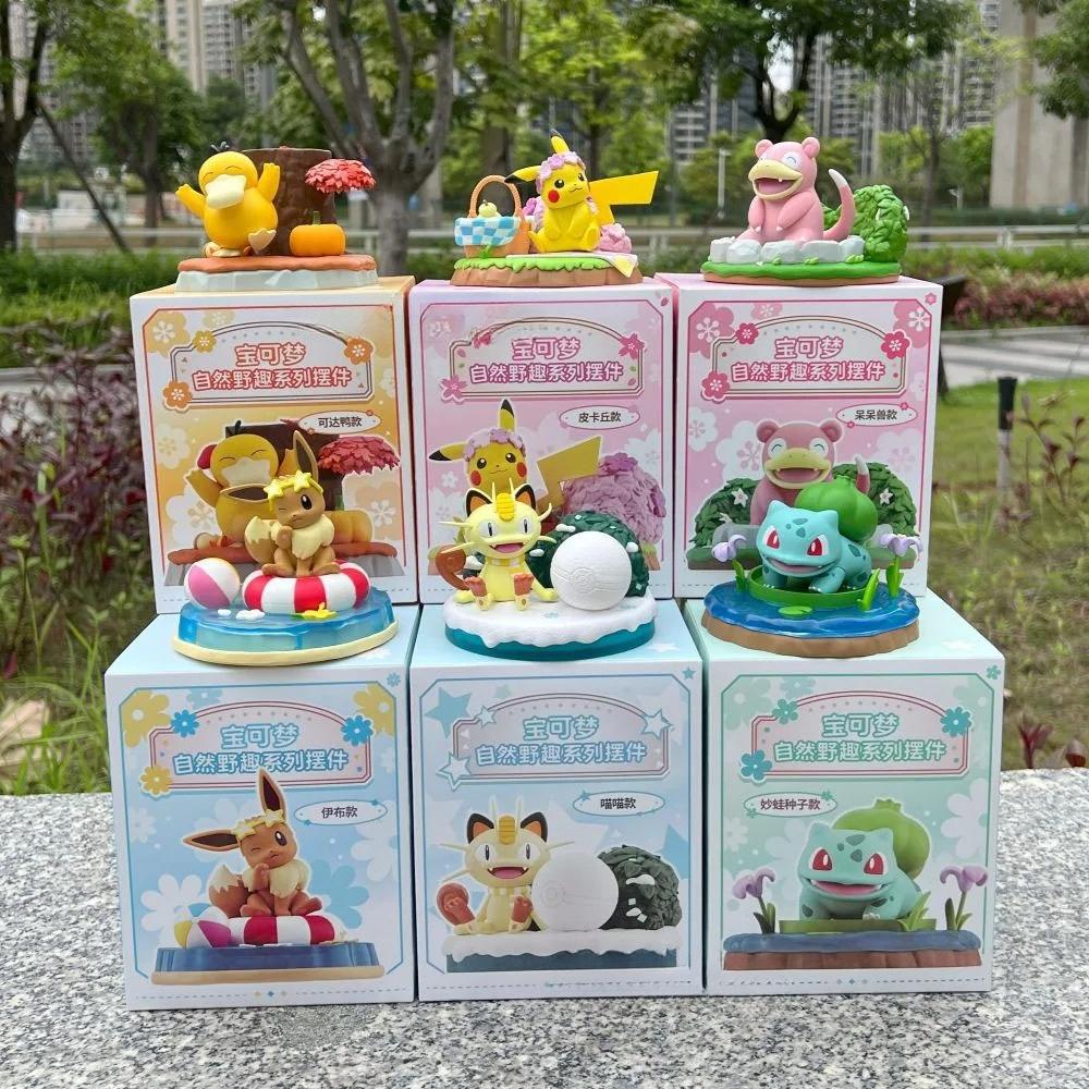 Pokemon Natural Enjoyable Psyduck Pikachu Eevee Meowth Bulbasaur Slowpoke Anime Action Figures PVC Playthings Cute And Charming Doll Children Present