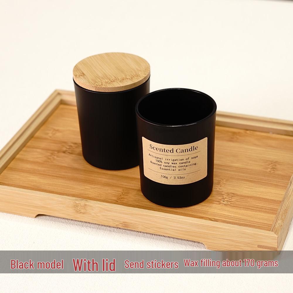 Matowe Szkło Matowe z Bambusową Pokrywką Pojemnik na Świecę Aromaterapeutyczną DIY