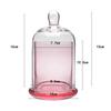 Cloche Glass Dome Candle Holder Table Decoration Terrarium Jar Home with Top Handle for Candy Nuts Fairy Lights Cake Plants