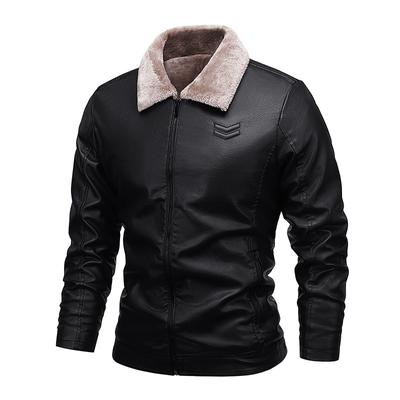 Heren Leren Jas Herfst en Winter Nieuwe Bont Geïntegreerde Fleece Jas Jeugd Leren Jas Top