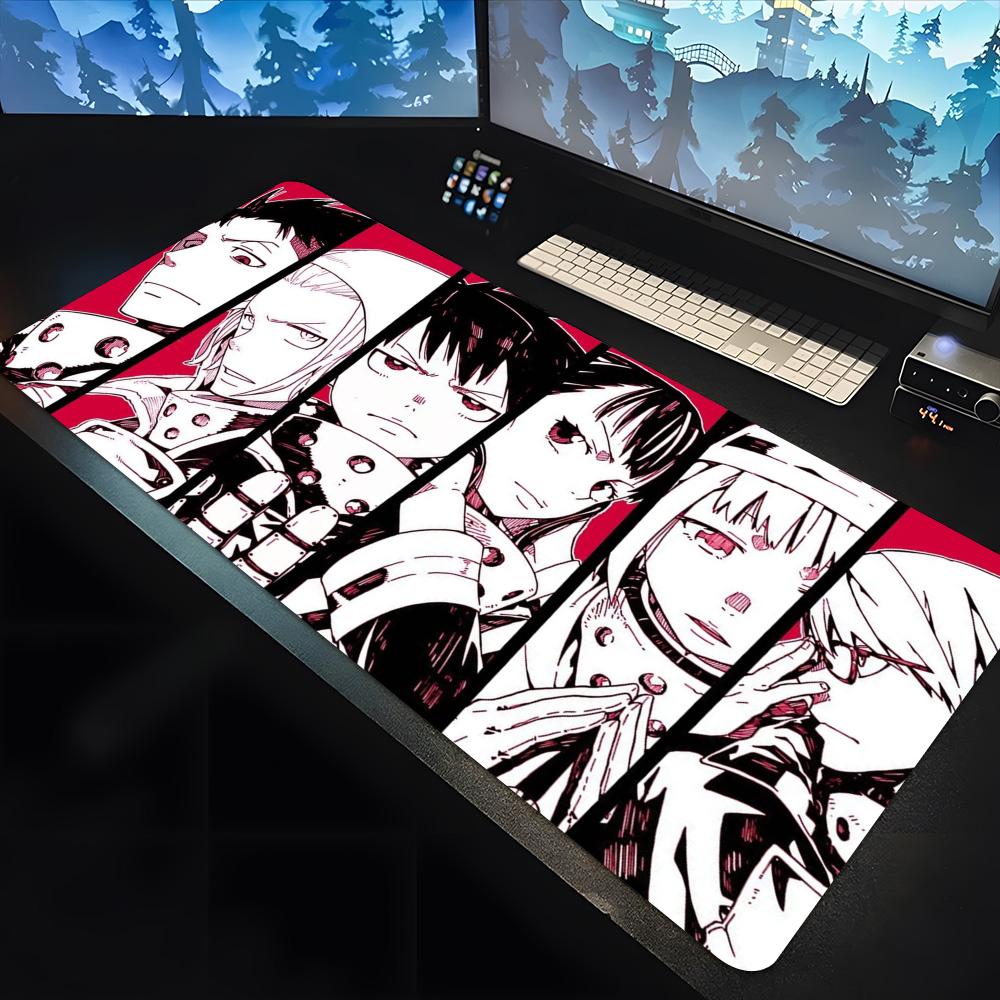 Fire Force Mouse Pad Large Keyboard Mouse Desk Pad Nonslip Rubber Gaming Mouse Pad Simple Style Laptop Carpet X
