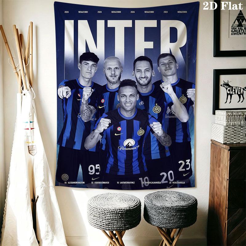 Inter Milan Wall Hanging Printed Fabric Blanket Decorative Tapestries for Bedroom Living Room Home Decor