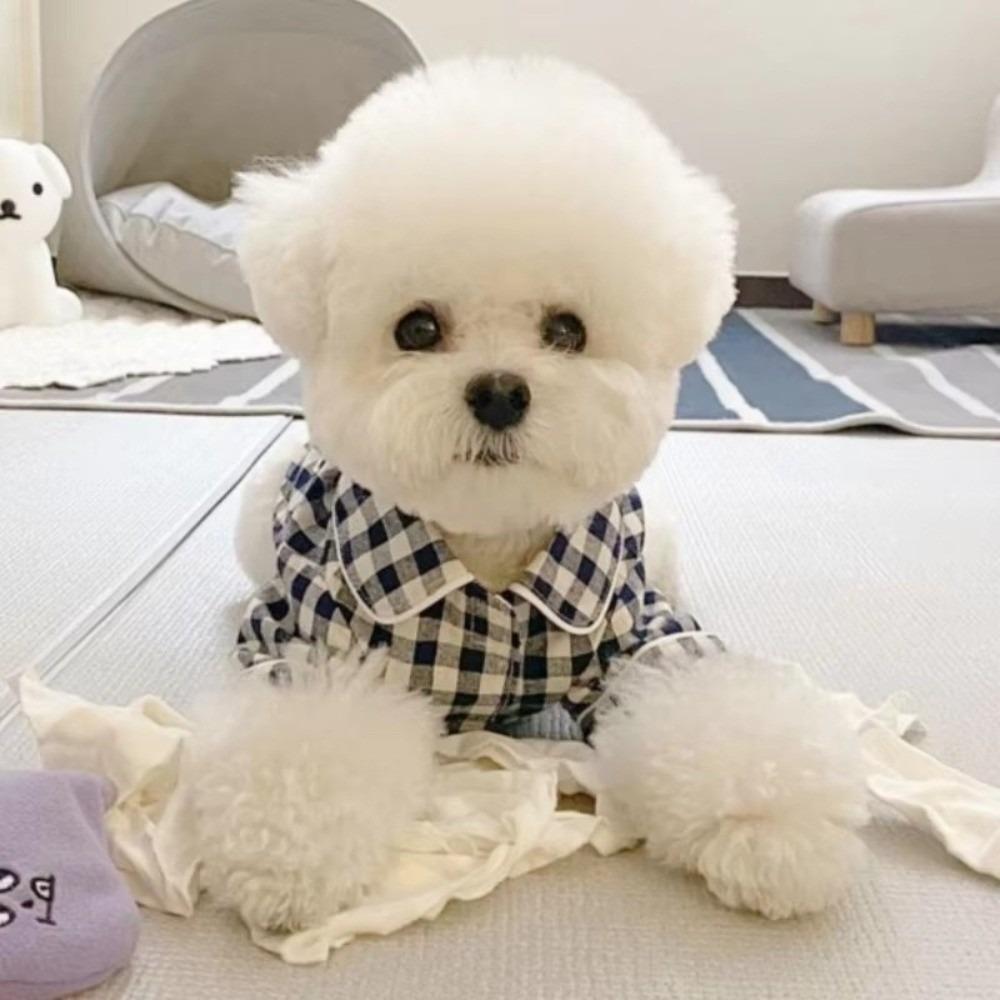 

Plaid Shirt Pet Household Clothes Cute Puppy Shirt Coat New Cat Dog Pajamas XXL темно-синий
