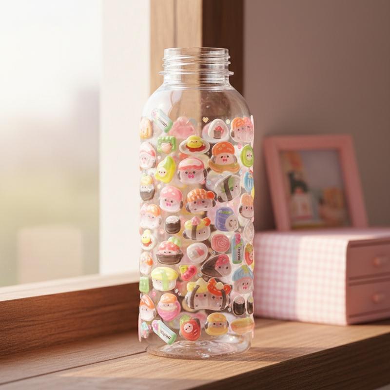 1Pcs Cartoon Animal 3D Relief Crystal Stickers Kawaii Waterproof Decoration Decals Handmade Diy Notebook Phone Funny Sticker