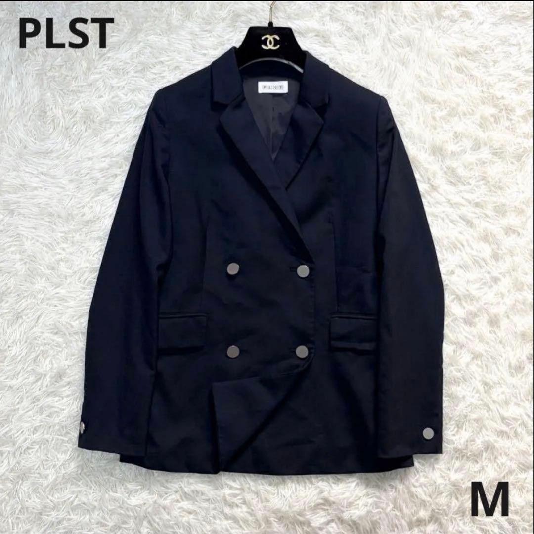 PLST Double Breasted Tailored Jacket Navy Blue Double Button Navy M Plaste