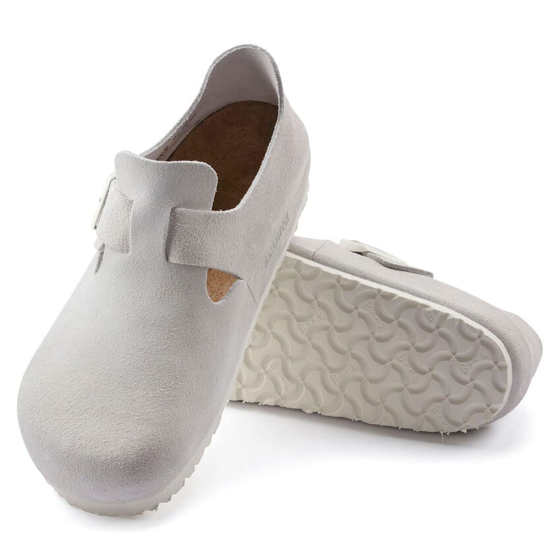 

Birkenstock London Clog Regular Antique EU Size 42 Shoes, Men s Suede, 1024573, White, (27.0cm)