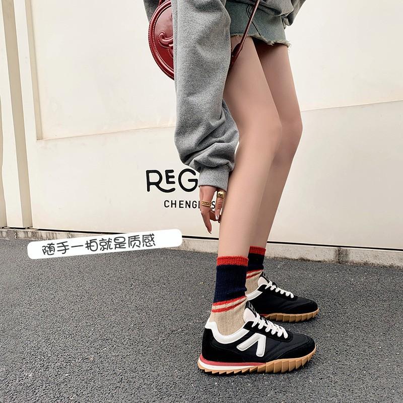 Spot 2025 spring frosted cowhide casual versatile German training shoes color matching lace-up sports shoes college style shoes