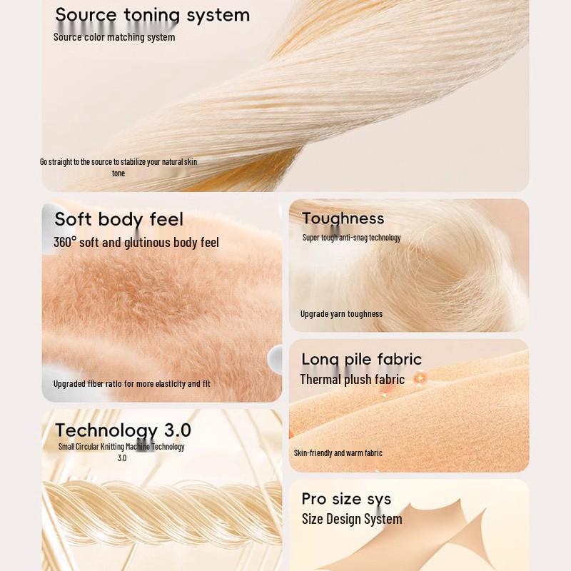 2025 Double-Layer Thick Velvet Anti-Snag Silk Tights for Women - Winter Skin Feel, Nude Look.