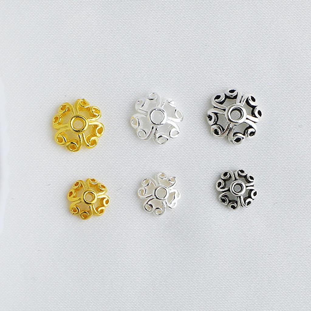 S925 Silver Plated Love Flower Four-Leaf Clover DIY Jewelry Accessories