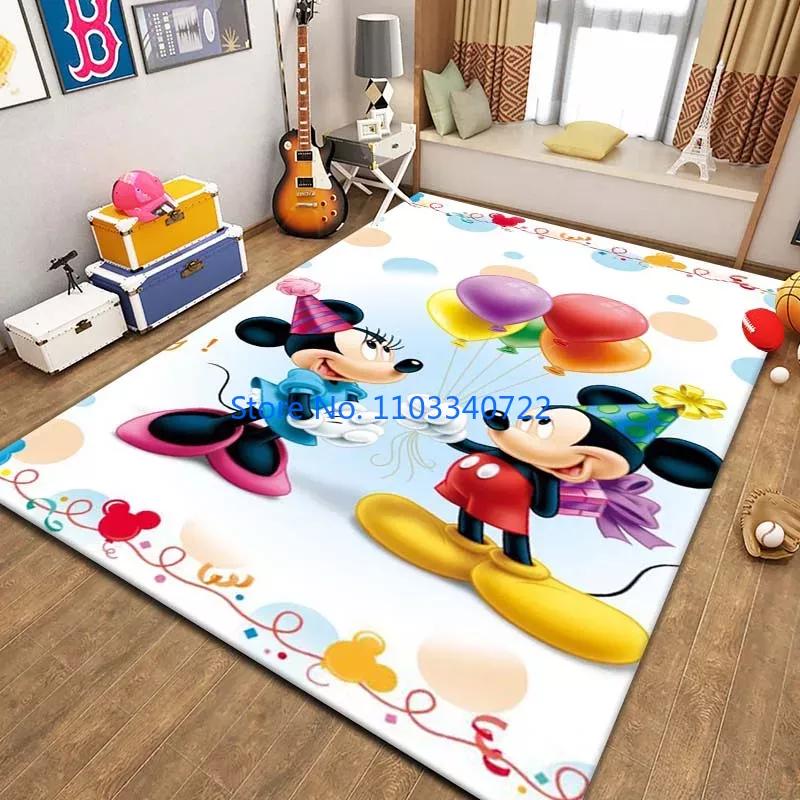 Mickey Minnie Area Mat, Cute Cartoon Rug Carpets 120x160cm Decor for Living Room Children's Bedroom Sofa Bathroom Kids Floor Mat