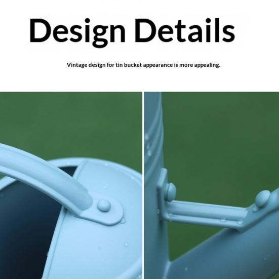 Regadera de Pico Largo, Regadera de Metal para Jardín de 1.8L, Regadera con Cabezal de Aspersor para Plantas de Interior y Exterior, Jardinería Casera