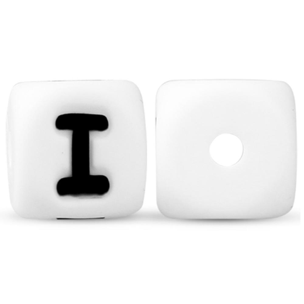 50Pcs/lot Silicone Bead Letters 12mm White Silicone Alphabet Beads DIY Bracelet Pacifier Chain Accessories For Jewelry Making