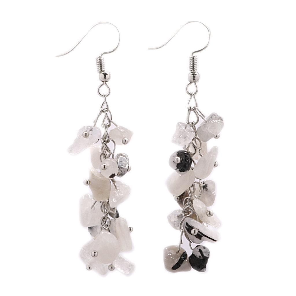 Handmade Crystal Irregular Chip Dangle Earrings with Alloy Hooks for Women – Multiple Styles