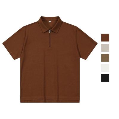 Ανδρικά Πόλο Μπλουζάκια Πολυέστερ Βαμβάκι Φερμουάρ Μονόχρωμο Κοντομάνικο T-shirt Καλοκαίρι Φαρδιά Casual Τοπ Κλασικό Ρετρό Πουκάμισο