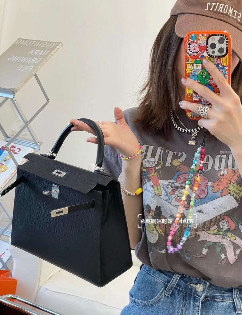 Palmprint genuine leather second-generation single-shoulder women's bag crossbody ins handbag with contrasting color design