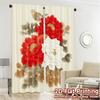 2D FLAT PRINTING 2pcs Curtains (Without Rod) Floral Elegance with Birds Women is Day Festival Popular Curtains&Drapes Versatile