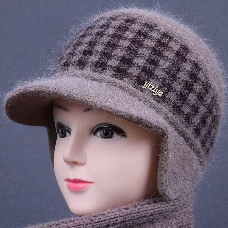 Hat Winter Lady Fleece Warm Knitted Wool Hat Old Hat Fleece Ear Protector