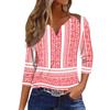 Women's Fashion Casual Seven Split Sleeve Burst Vintage Floral Print Pullover Top