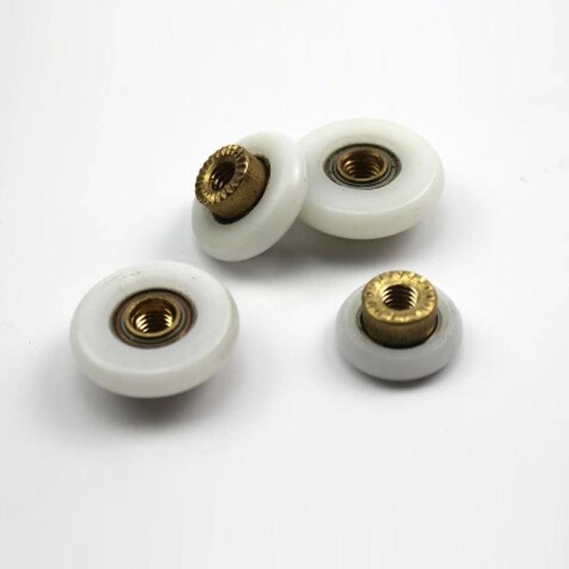 Diameter:18mm Shower Glass Sliding Door Hanging Wheels Copper Core Bathroom Sliding Door Pulley Bearing Nylon Wheel